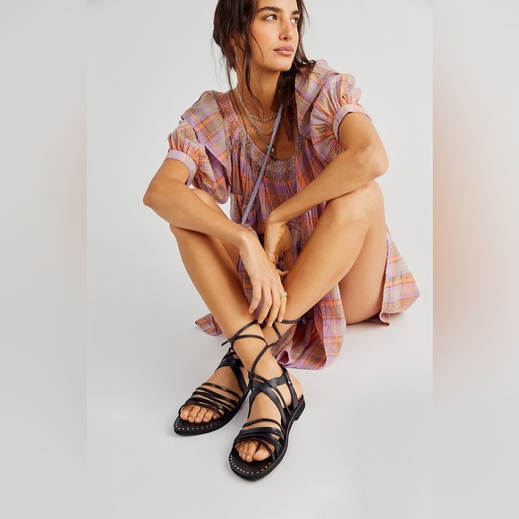 NWOT Free People Women’s Willow Wrap Gladiator Lace Up Leather Sandals Size 38 - Picture 1 of 11